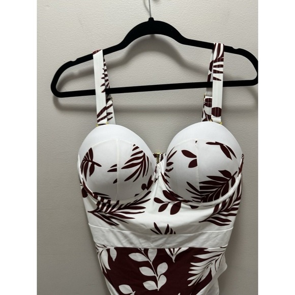 Swimsuits For All Gabifresh One Piece Brown Floral Size 18 D/DD NWT - Picture 3 of 11